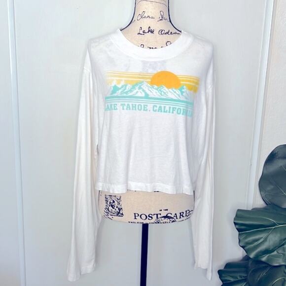 DAY Lake Tahoe Crop Log Sleeve Top Size Large - Picture 1 of 6